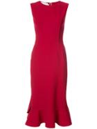 Oscar De La Renta Flare Fitted Dress - Red