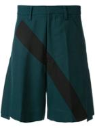 Facetasm Diagonal Stripe Shorts - Green