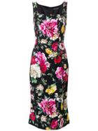 Dolce & Gabbana Floral Print Fitted Dress - Black
