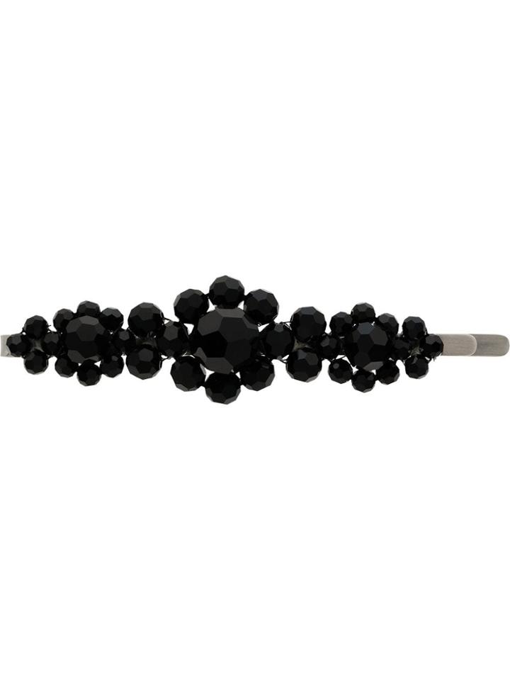 Simone Rocha Black Large Floral Bead Embellished Hair Clip