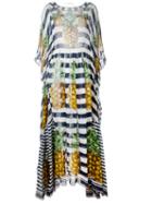 Dolce & Gabbana Pineapple Striped Dress, Women's, Size: 42, Silk