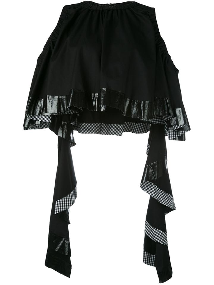 Ellery Cropped Ruffle Blouse - Black