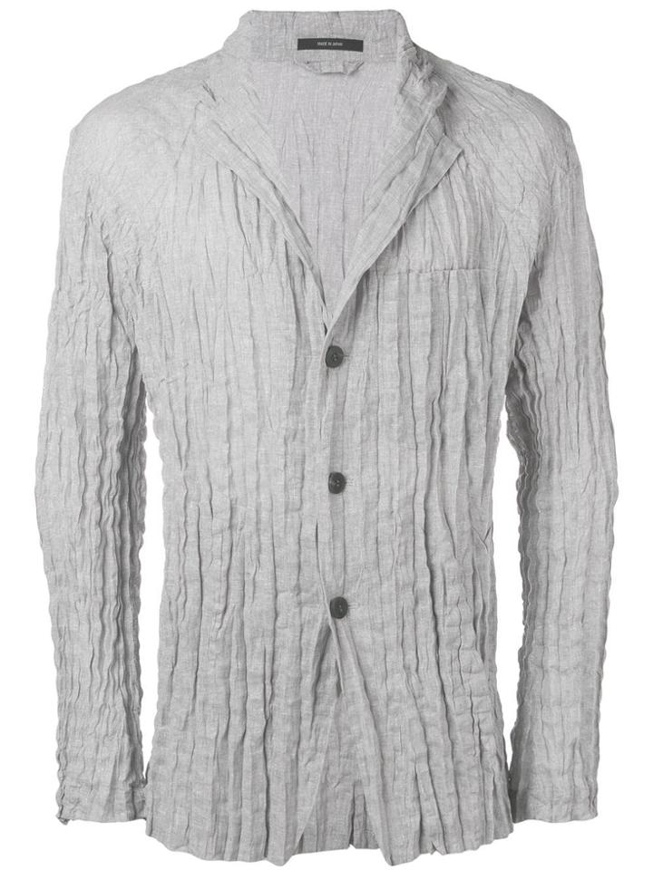 Issey Miyake Men Creased Effect Blazer - Grey