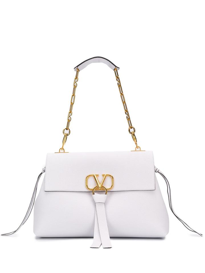 Valentino Valentino Garavani V-ring Shoulder Bag - White