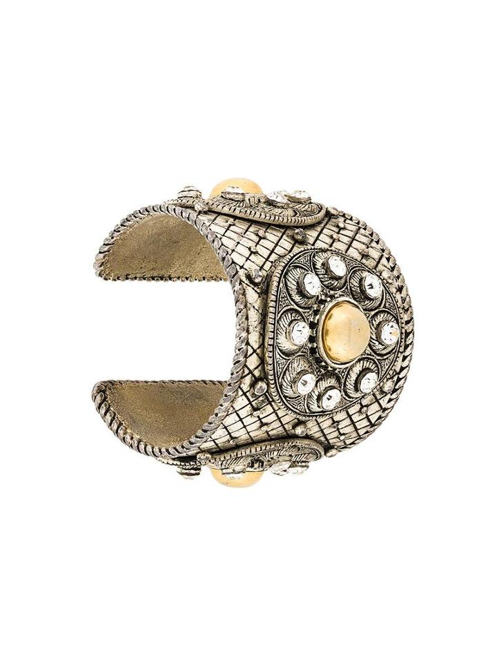 Christian Dior Vintage Engraved Cuff, Women's, Metallic