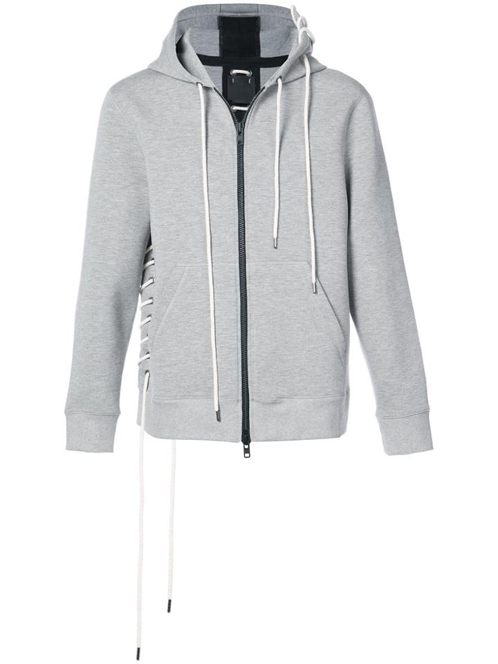Craig Green Lace Detail Zip Hoodie - Grey
