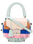 Salar - Fringed Saddle Tote - Women - Leather/acrylic - One Size, Green, Leather/acrylic