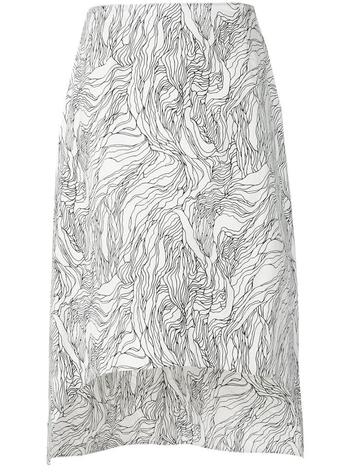 Marni - Asymmetric Midi Skirt - Women - Cotton - 44, Women's, White, Cotton
