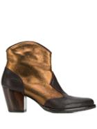 Chie Mihara Metallic Leather Cowboy Ankle Boots - Brown