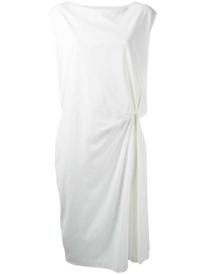 Jil Sander Gathered Detail Dress, Women's, Size: 36, White, Cotton