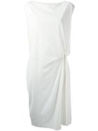 Jil Sander Gathered Detail Dress, Women's, Size: 36, White, Cotton