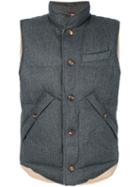 Brunello Cucinelli - Sleeveless Padded Jacket - Men - Silk/feather Down/nylon/wool - Xl, Grey, Silk/feather Down/nylon/wool