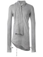 Lost & Found Rooms Thumb Sleeves Scarf Sweater, Men's, Size: L, Grey, Cotton