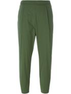 Erika Cavallini Cropped Slim Trousers, Women's, Size: 42, Green, Cotton/spandex/elastane