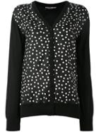Dolce & Gabbana Polka Dot Cardigan, Women's, Size: 42, Black, Silk
