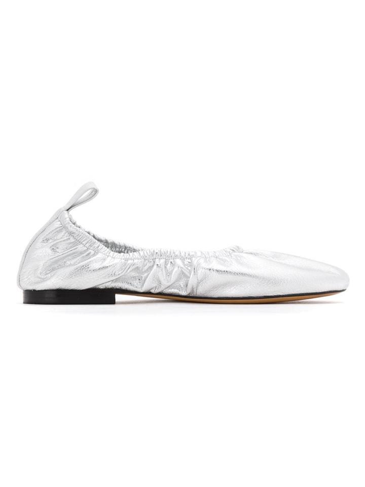 Studio Chofakian Leather Elasticated Pumps - Silver