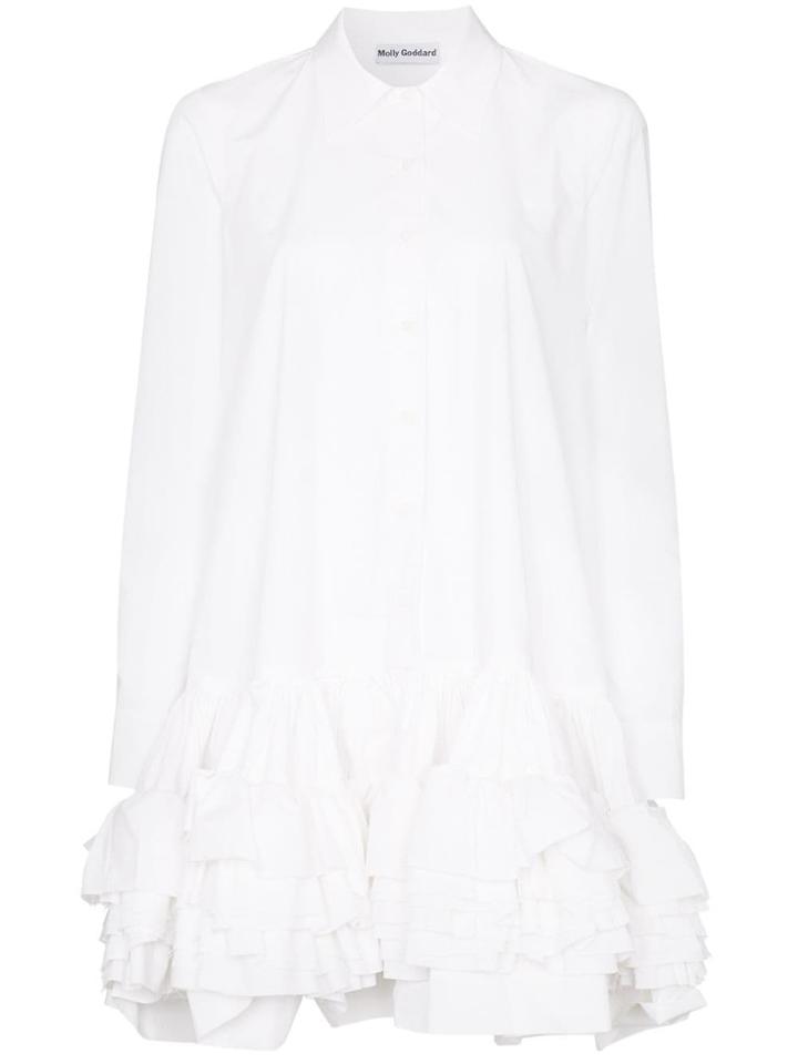 Molly Goddard Annie Ruffled Mini-dress - White