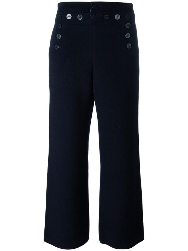 Joseph Button Detail Palazzo Pants - Blue
