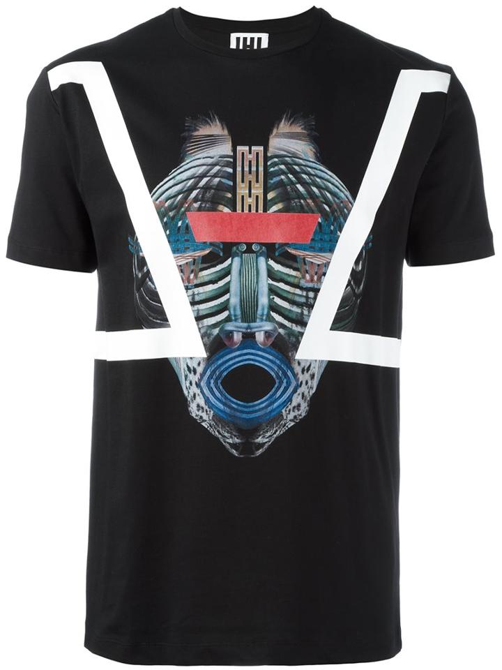 Les Hommes Urban Mask Print T-shirt