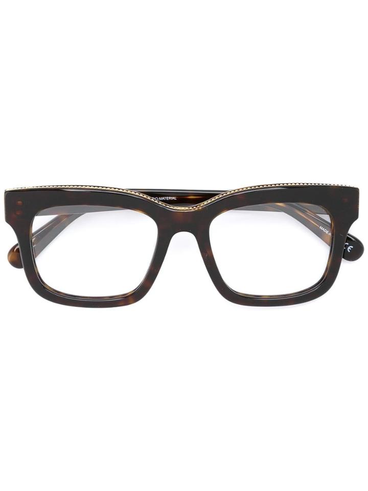 Stella Mccartney Eyewear 'retro' Chain Trim Glasses - Brown