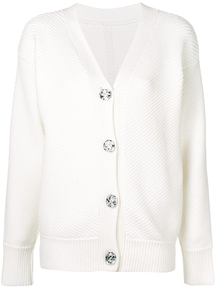 Victoria Victoria Beckham Ribbed Cardigan - White