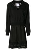 Moschino Layered Lace Hoodie Dress - Black