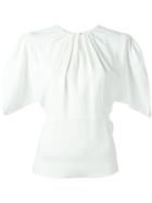Msgm Gathered Blouse, Women's, Size: 44, White, Acetate/viscose/polyester