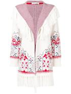 Philosophy Di Lorenzo Serafini Contrasting Intarsia Cardi Coat - White