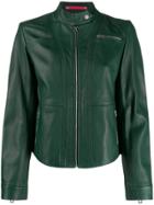 Ps Paul Smith Regular-fit Zip-up Biker Jacket - Green