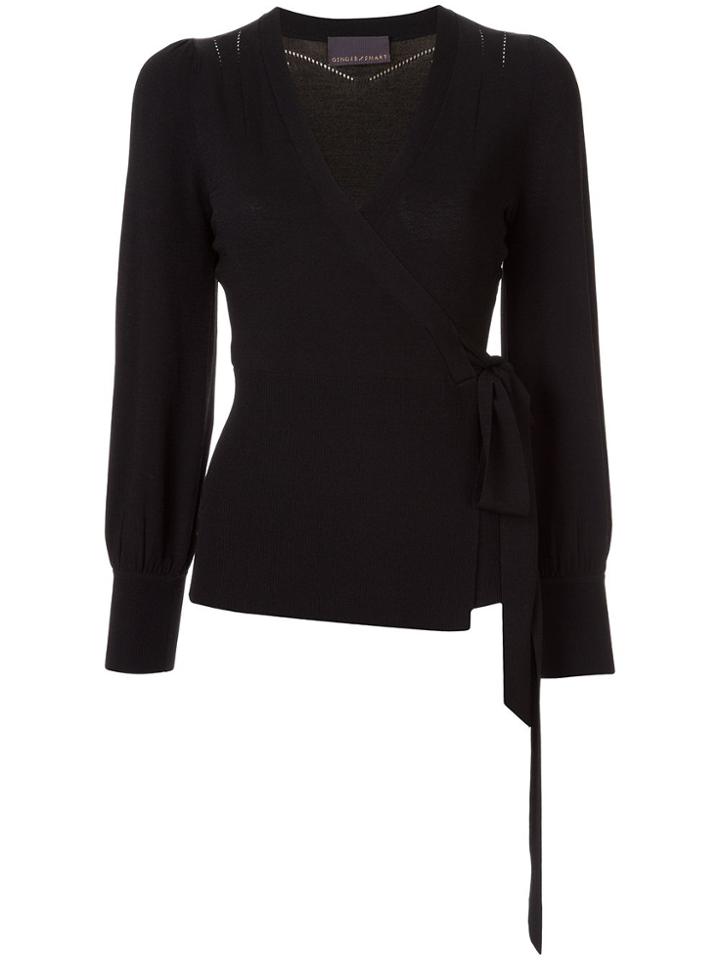 Ginger & Smart Avid Wrap Knit Top - Black