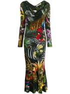 Roberto Cavalli Paradise Found Long Dress - Green