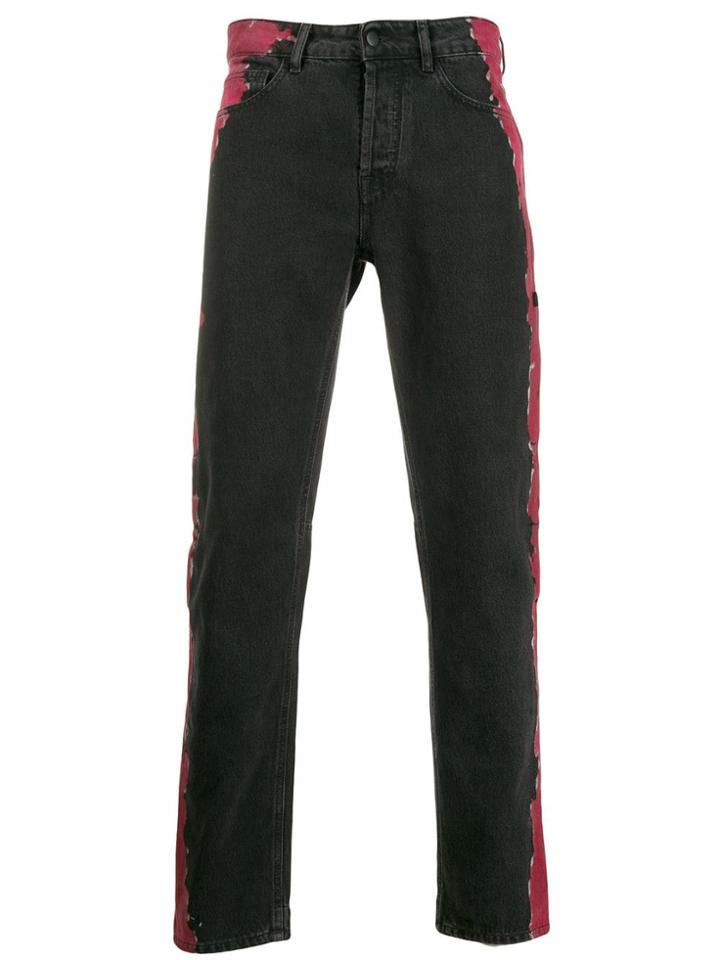 Marcelo Burlon County Of Milan Tie Dye Biker Jeans - Black