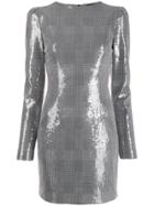 Frankie Morello Metallic Check Print Dress - Silver