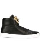 Versace Medusa Hi-top Sneakers, Men's, Size: 41, Black, Calf Leather/leather/rubber
