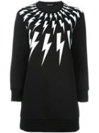 Neil Barrett 'thunder' Mini Dress, Women's, Size: Medium, Black, Viscose/polyurethane