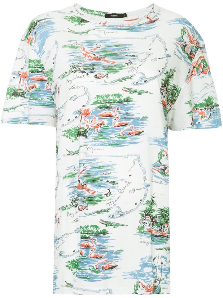 Bassike Beach Print T-shirt - White