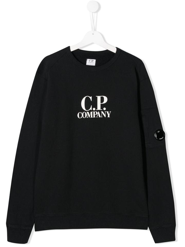 Cp Company Kids Logo Printed Sweater - Blue