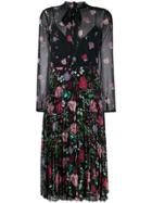 Red Valentino Floral Printed Midi Dress - Black