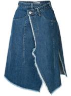 Ground Zero Asymmetric Wrapped Denim Skirt - Blue