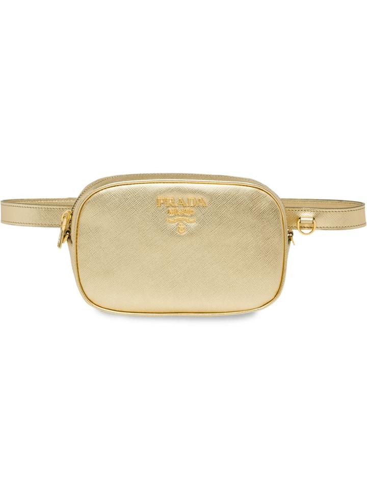 Prada Saffiano Leather Belt Bag - Metallic