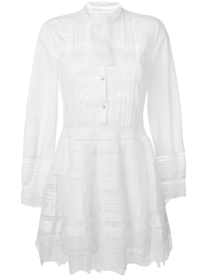 Ermanno Scervino Pleated Bib Lace Dress