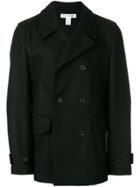 Comme Des Garçons Shirt Woven Button Up Coat - Black