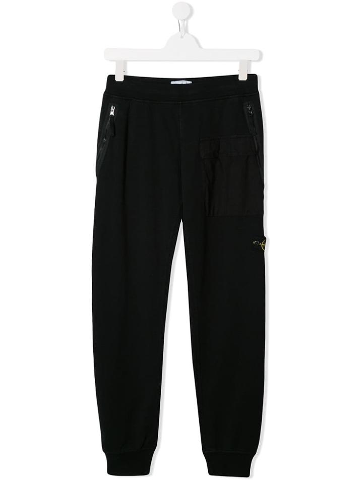 Stone Island Junior Cuffed Joggers - Black