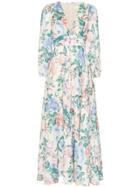 Zimmermann Verity Plunge Floral Print Dress - Multicolour