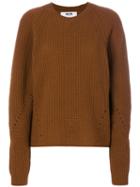 Msgm - Ribbed Jumper - Women - Polyamide/wool - Xs, Brown, Polyamide/wool