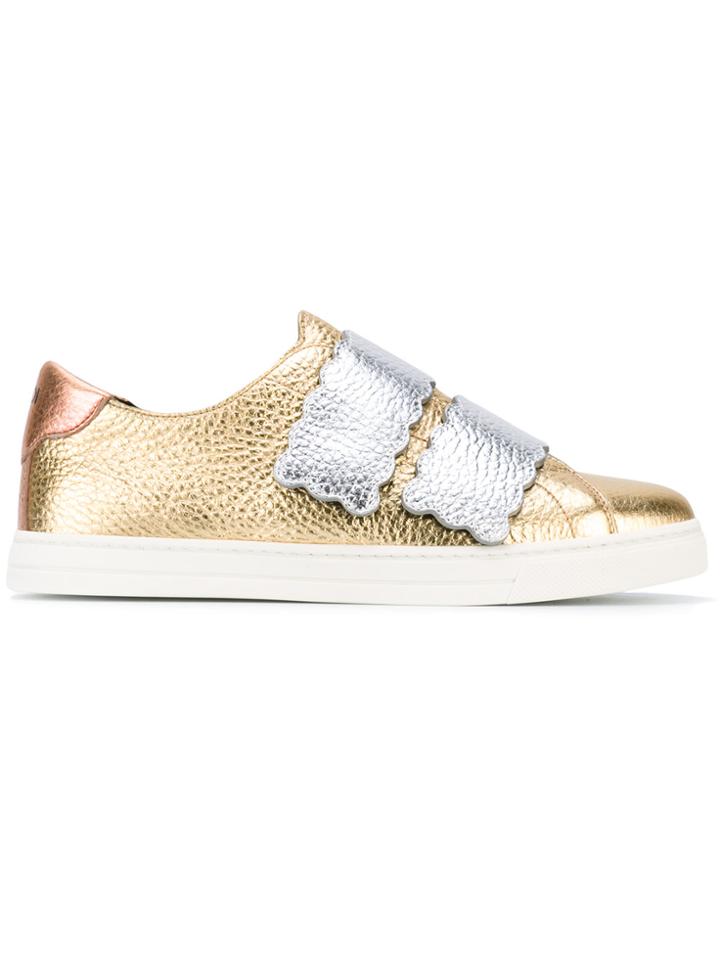 Fendi Laminated Leather Sneakers - Yellow & Orange
