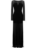 Patrizia Pepe Sheer Long Dress - Black