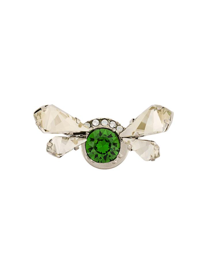 Maison Michel - Embellished Hairpiece - Women - Brass/glass - One Size, Green, Brass/glass