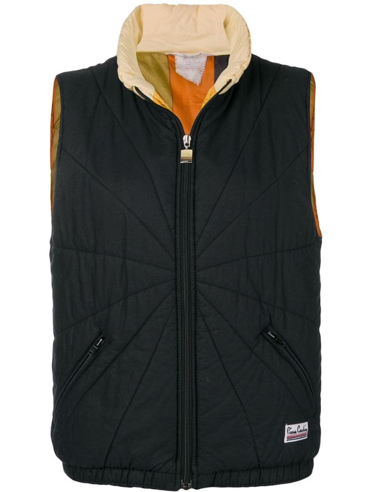 Pierre Cardin Vintage 1970's Standing Collar Gilet - Black