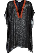 Brigitte Sheer Beach Dress, Women's, Size: G, Black, Silk/cotton